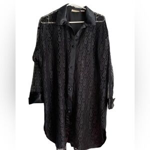 Victoria Secret Vintage Sexy Intimate Goth Lace Long Sleeves Nightgown Sz: Small